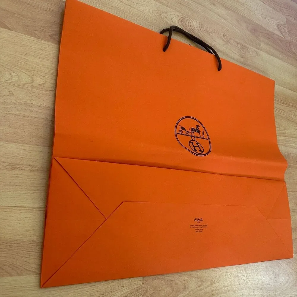 Hermes Paper Shopping Bag - orange X large, 23.5
